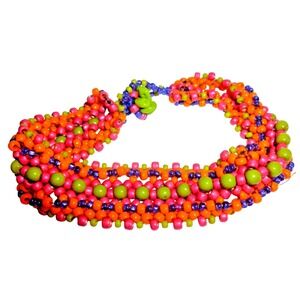 Handmade Beaded Cuff Bracelet Multi Color Seed Bead Woven Boho Statement Jewelry
